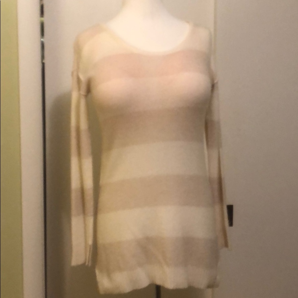 Wythe NY Tan/Cream 100% Cashmere Sweater